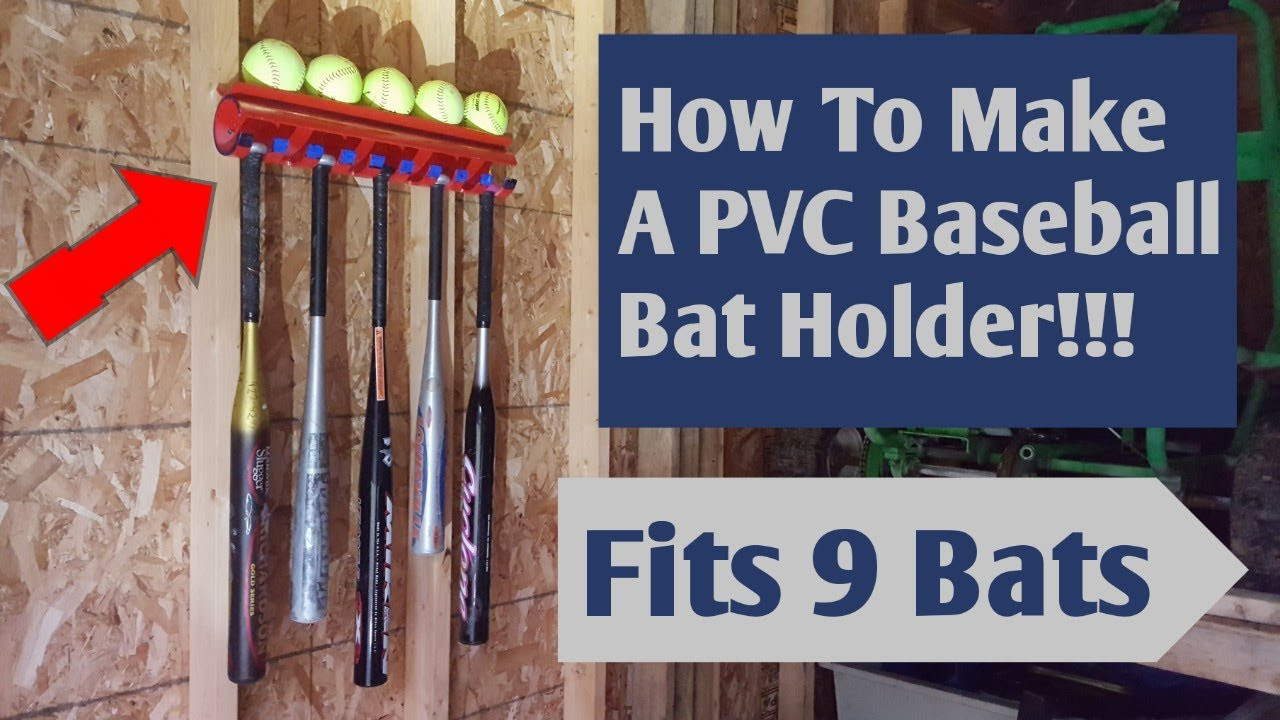 DIY Bat Rack
 How To Make A Baseball Bat Rack Fits 9 Bats And 9 Balls