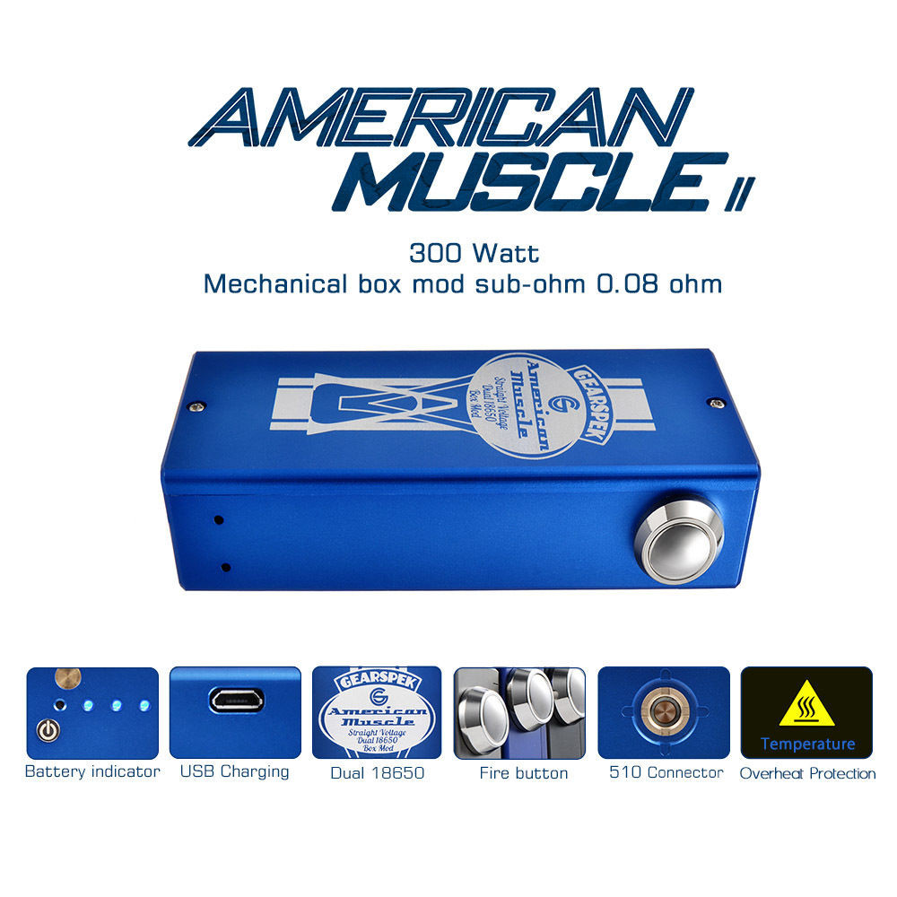 DIY Box Mod Kits
 American Muscle V2 300w Dual DIY Unregulated