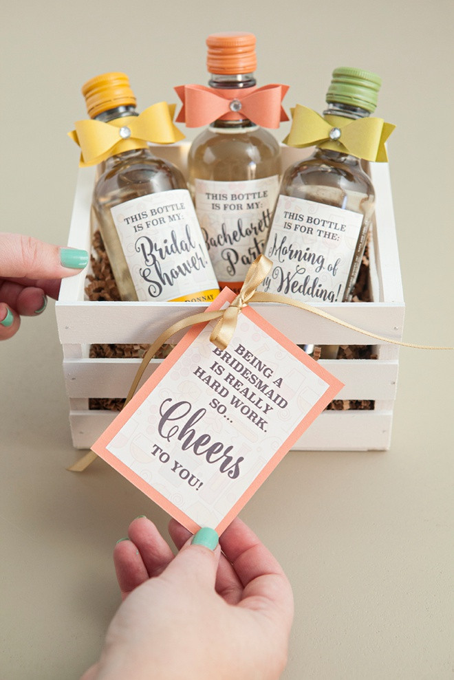 DIY Bridesmaid Gifts Ideas
 The Most Adorable DIY Mini Wine Bottle Bridesmaid Gift Ever