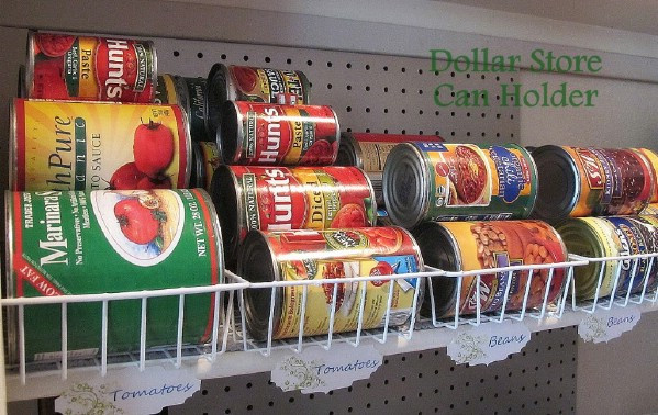 DIY Canned Food Organizer
 150 Dollar Store Organizing Ideas and Projects for the