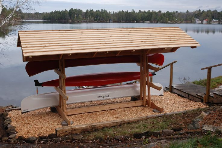 DIY Canoe Rack
 Diy outdoor canoe storage Go boating