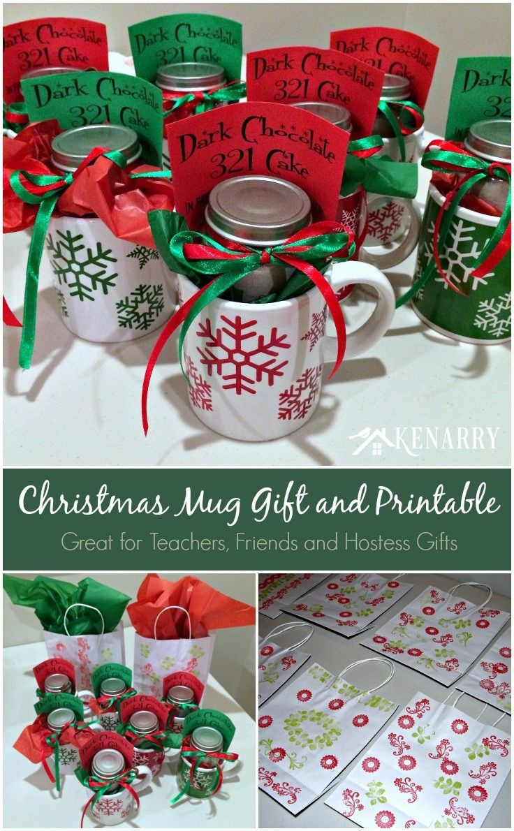 DIY Christmas Gifts For Teacher
 Christmas Mug Teacher Gift with Free Printable