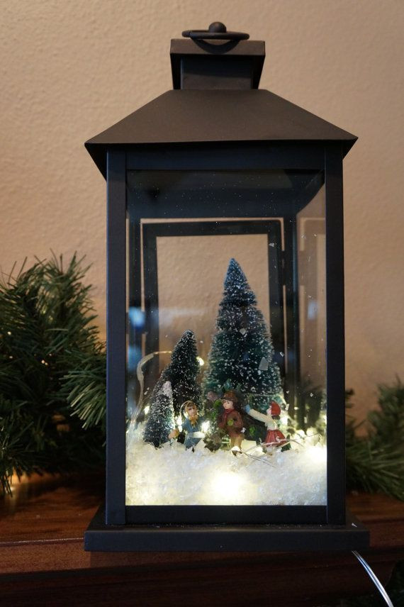 DIY Christmas Lantern
 This gorgeous dark Rustic lantern es with lights and a