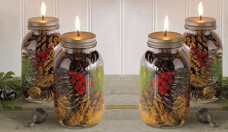 DIY Christmas Mason Jars
 DIY Mason Jar Oil Candles for Christmas