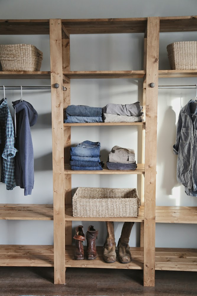 DIY Closet Organizer Ideas
 DIY Industrial Style Wood Slat Closet System with
