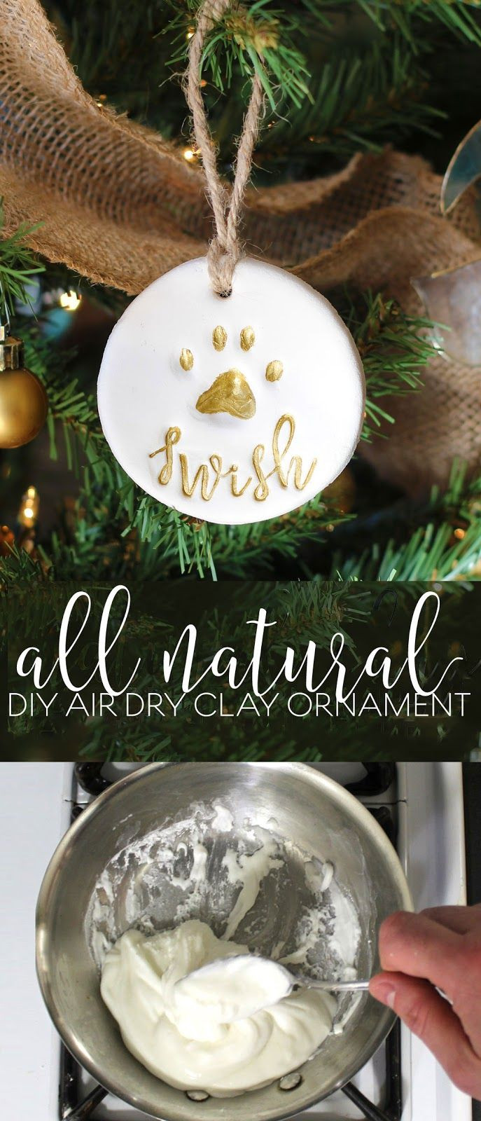 DIY Dog Paw Print Ornament
 Pet t basket with personalized all natural DIY air dry