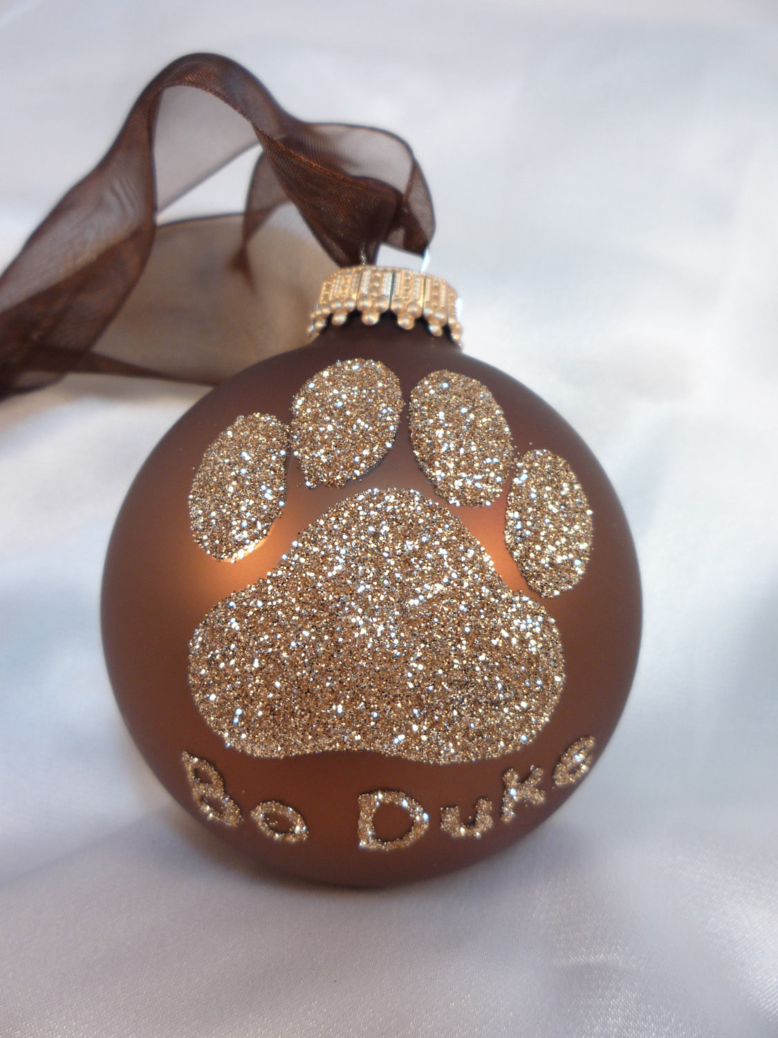 DIY Dog Paw Print Ornament
 Dog Paw Print Glitter Christmas Ornament YOUR CHOICE of