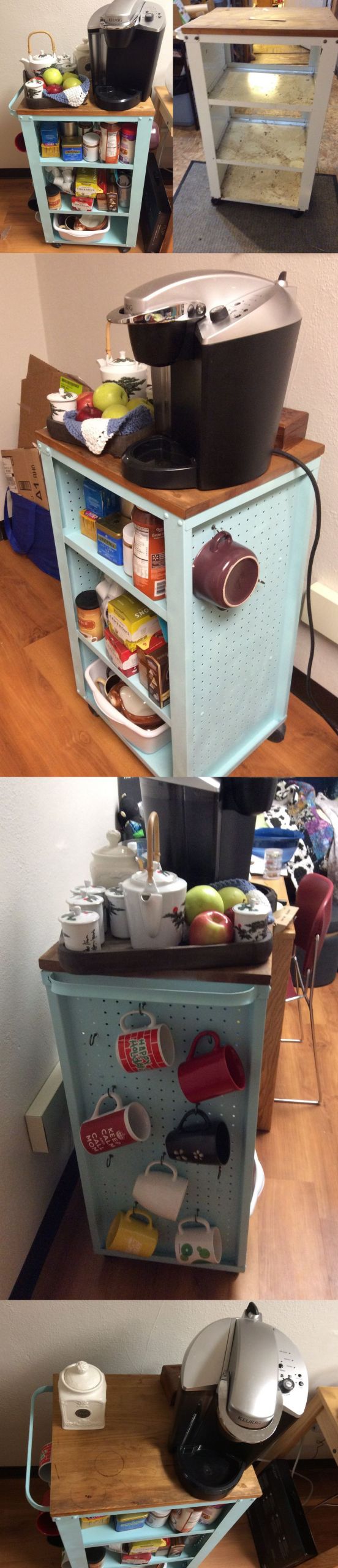 DIY Dorm Organization
 DIY Dorm room cart before and after kitchen cart peg