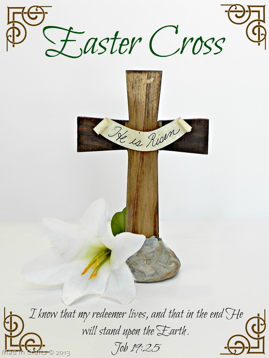 DIY Easter Christian Table Decorations
 He is Risen Easter Cross Centerpiece