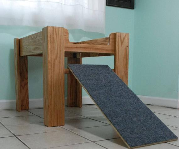 DIY Elevated Dog Bed
 Oak Wood Raised Dog Bed Elevated Dog Bed Furniture with Ramp