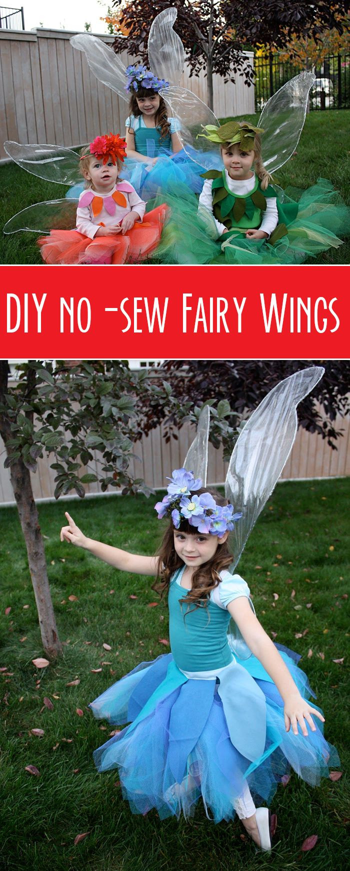 DIY Fairy Costumes For Kids
 DIY no sew fairy wings