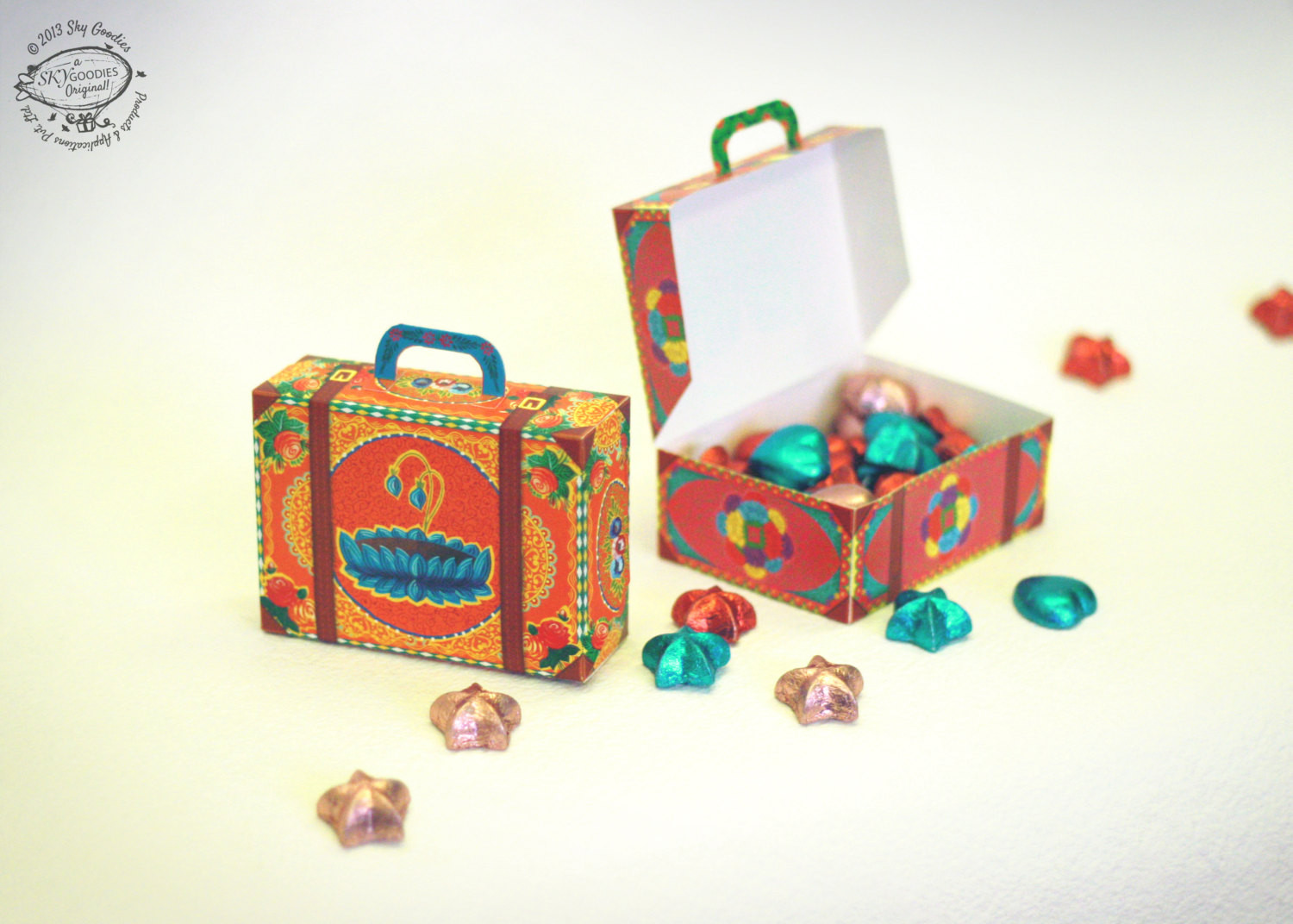 DIY Favor Box
 DIY Paper Gift Box Favor Box Colorful Mini Suitcases Set