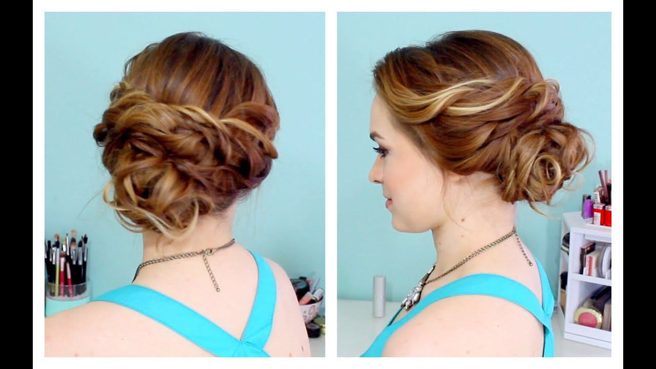 DIY Formal Hairstyles
 Quick Side Updo for Prom or Weddings D
