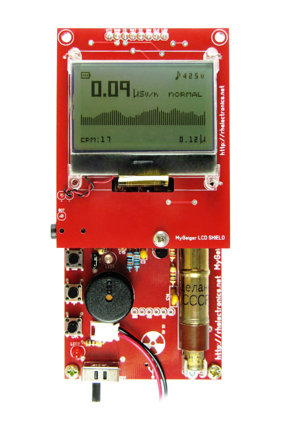 DIY Geiger Counter Kit
 ASSEMBLED MyGeiger ver 2 DIY Geiger Counter Kit from