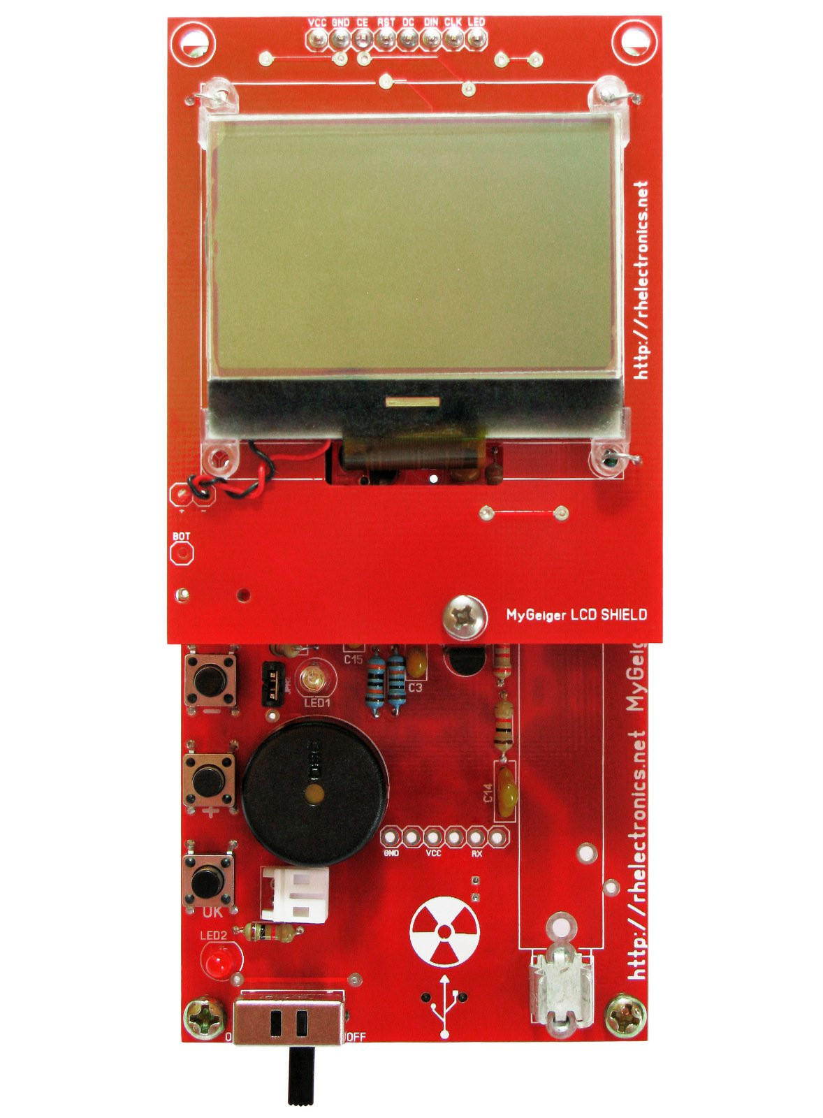 DIY Geiger Counter Kit
 MyGeiger ver 2 DIY Geiger Counter Kit with USB LCD from