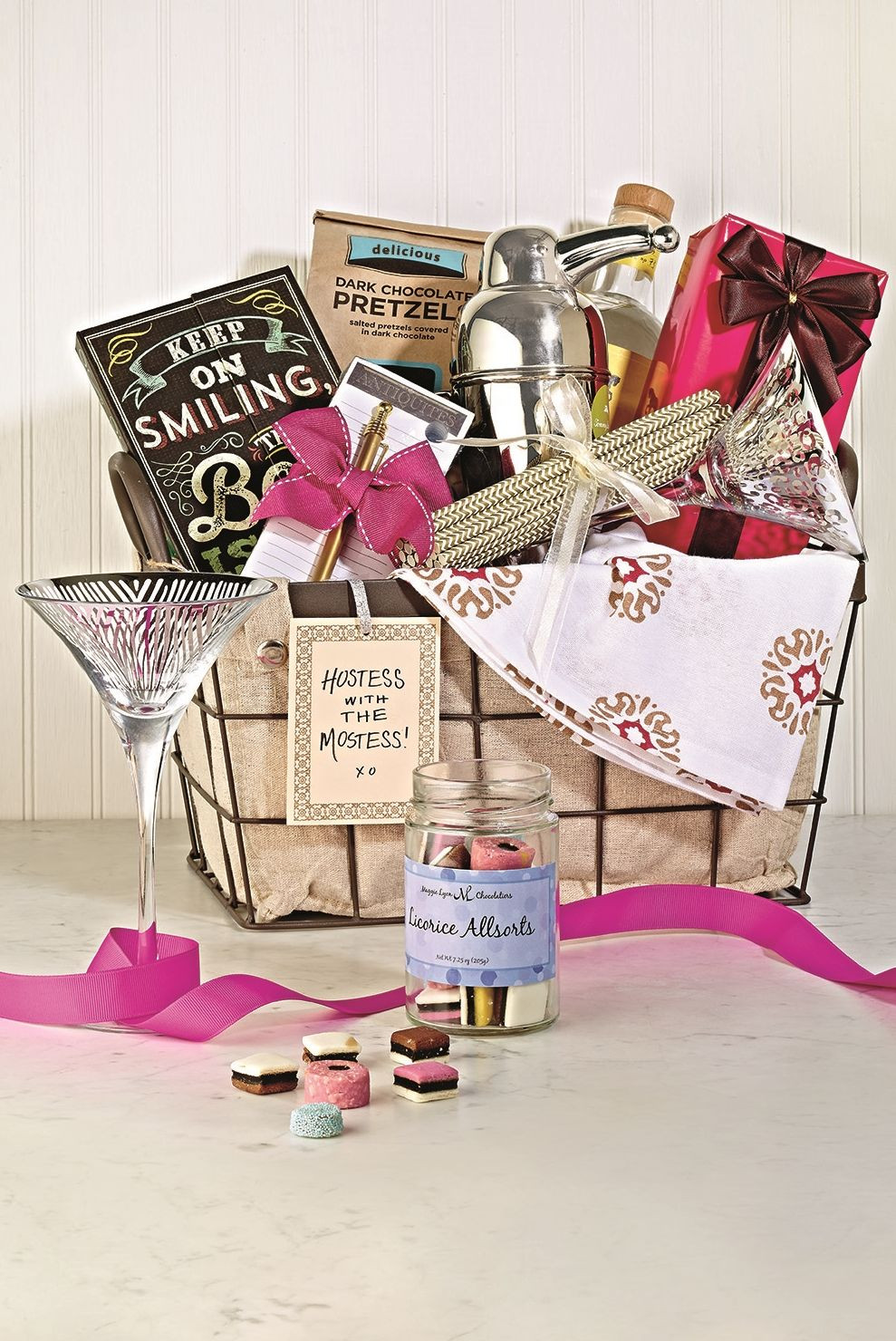 DIY Gift Baskets For Her
 DIY t basket for the hostess Give her a girls night in