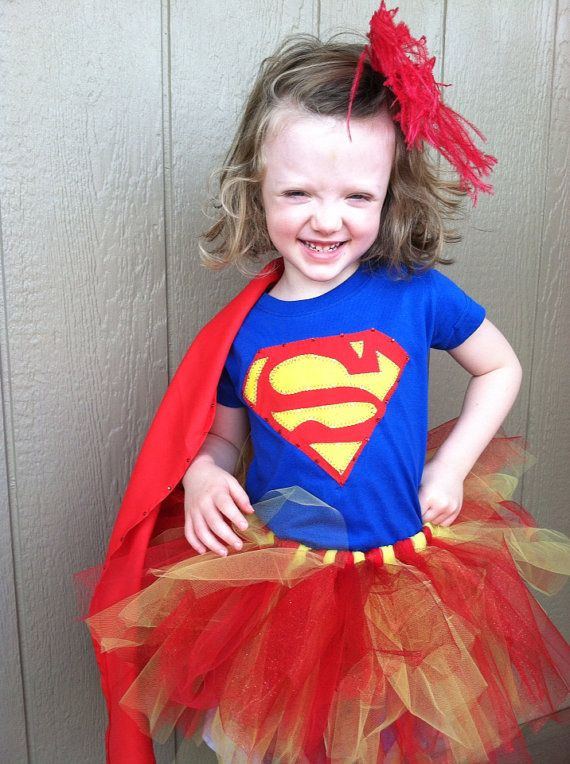 DIY Girls Superhero Costume
 SuperGirl Costume with Bling