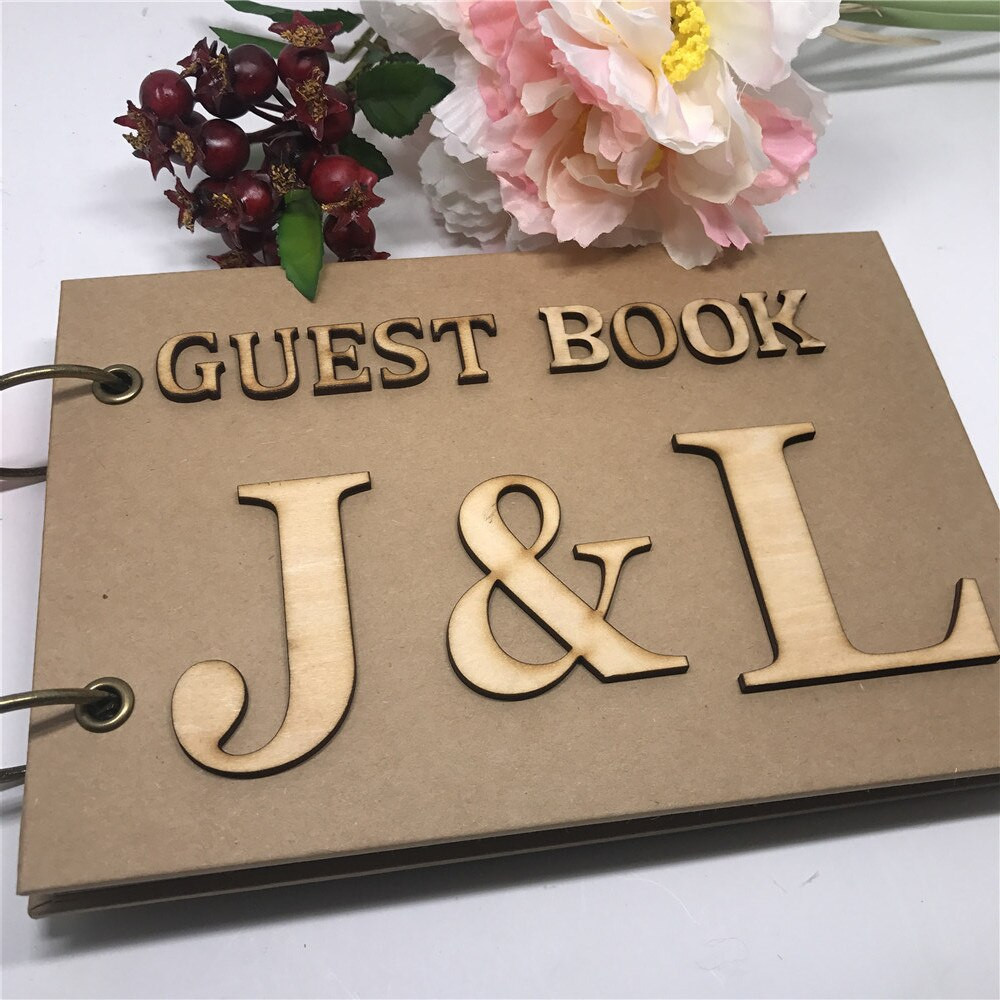 Diy Guest Book Wedding
 Personalized Wooden DIY Wedding Guest Book for Signature