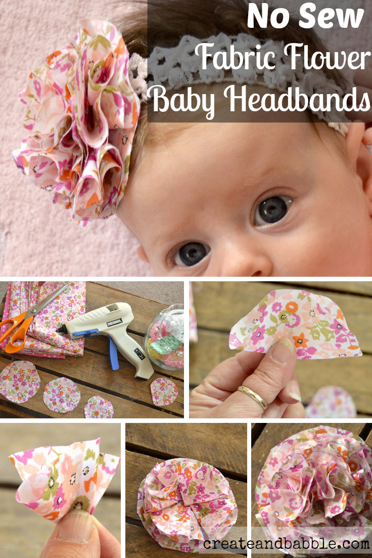 DIY Hair Bows For Babies
 Fabric Flower Baby Headbands