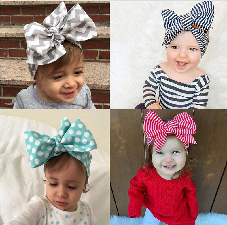 DIY Hair Bows For Babies
 2016 Headband DIY Tie Bow Hairbands Big Bow Cute Dot Print