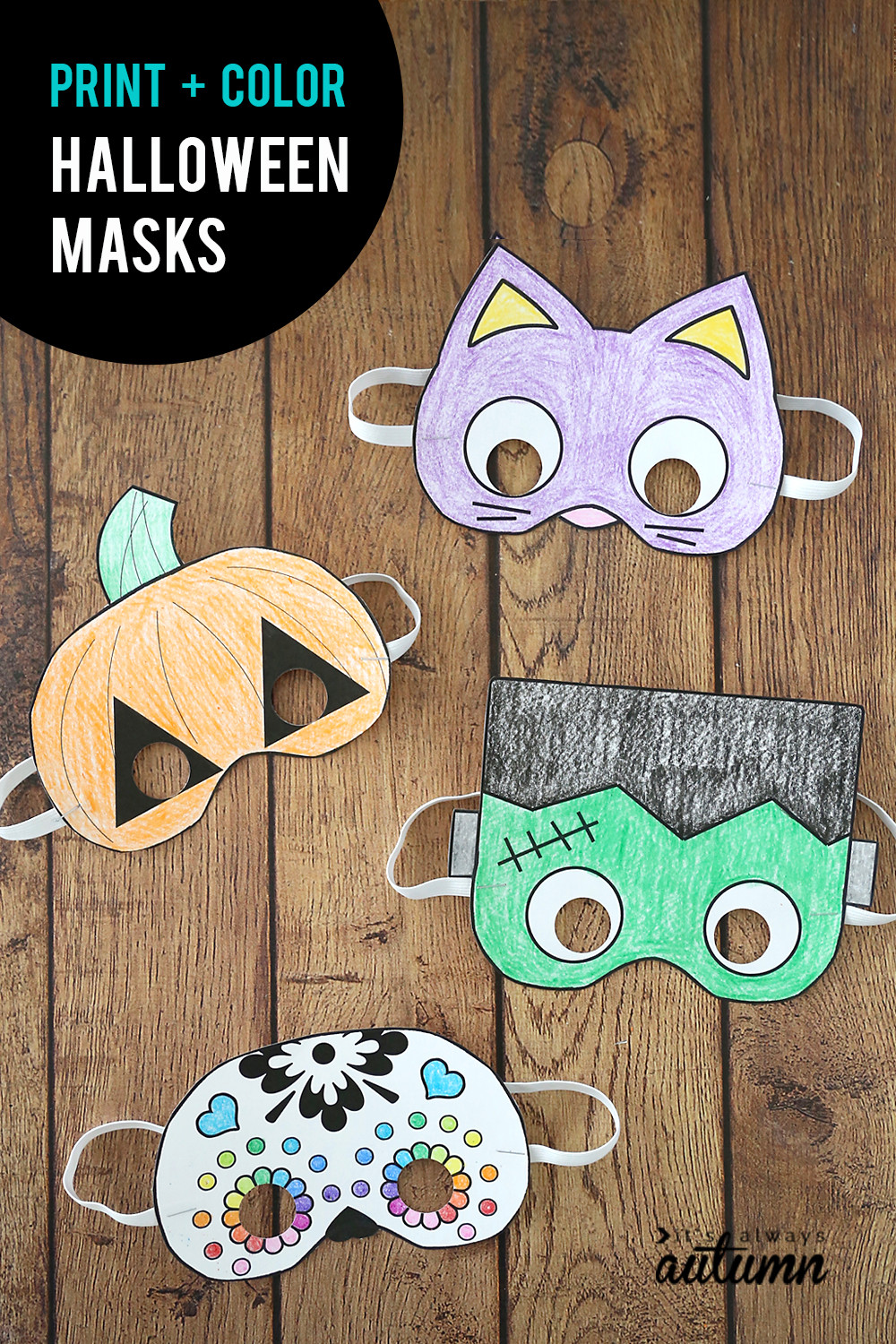 DIY Halloween Crafts For Toddlers
 Halloween masks to print and color It s Always Autumn