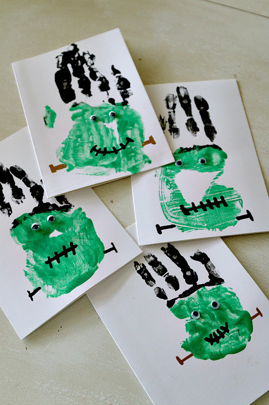 DIY Halloween Crafts For Toddlers
 Frankenstein Handprints Craft Easy Halloween
