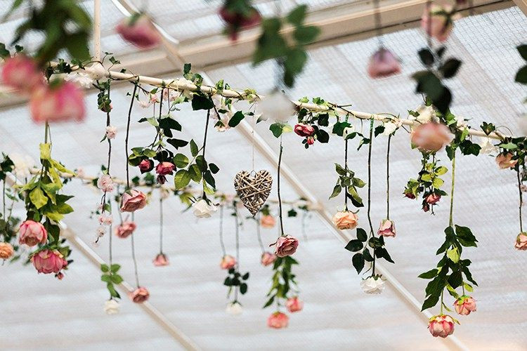 DIY Hanging Ceiling Decorations
 Pretty Floral Wonderland DIY Wedding