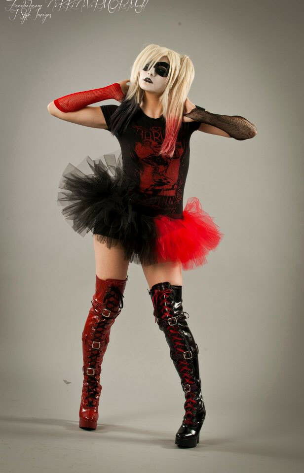 DIY Harley Quinn Costume
 Harley quinn adult tutu mini micro black red skirt Adult