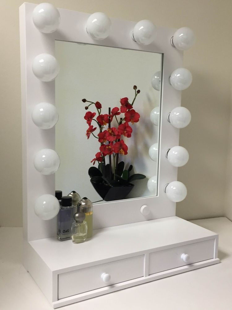 DIY Hollywood Lighted Vanity Mirror
 Hollywood Vogue Lighted Makeup Vanity Mirror with drawers