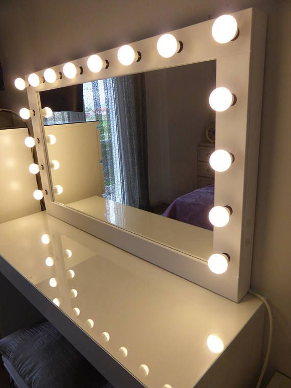 DIY Hollywood Mirror
 XL Hollywood lighted vanity mirror makeup mirror with in
