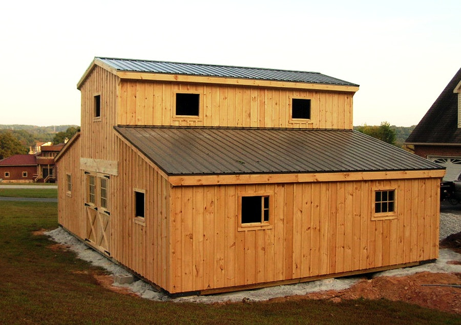 DIY Horse Barn Kit
 Raised Center Section Polebarn Texwin Barns