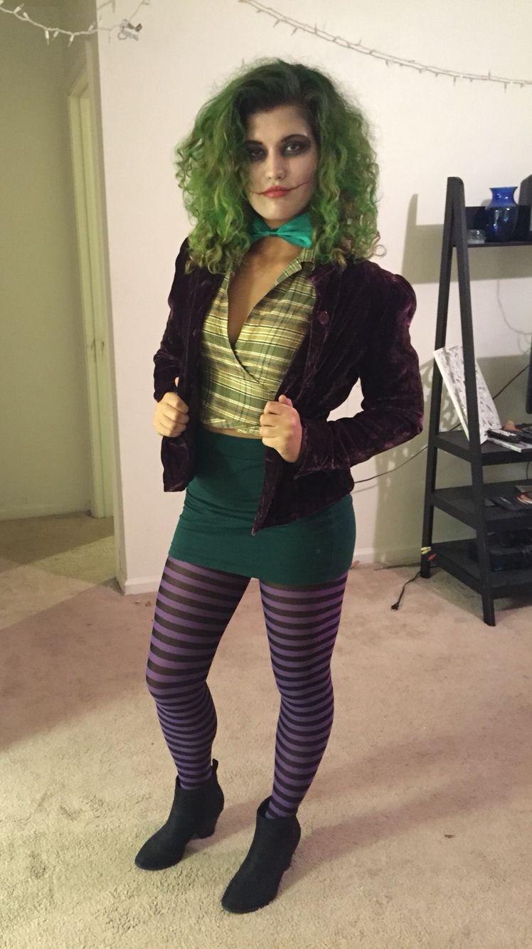 DIY Joker Costume Female
 Woman s Joker Costume DIY halloween Pinterest