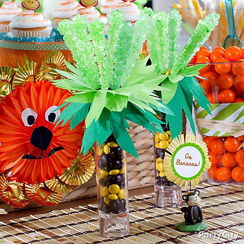 DIY Jungle Theme Decorations
 DIY Jungle Theme Baby Shower Candy Favors Idea Party City