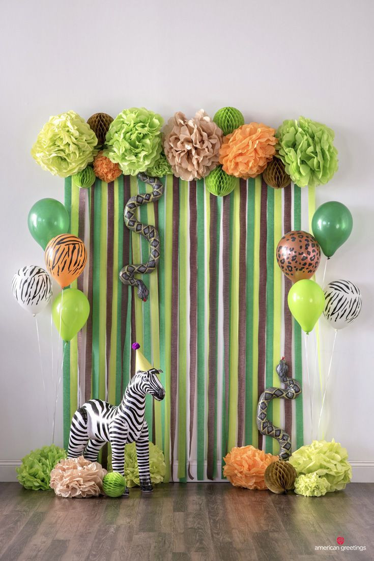 DIY Jungle Theme Decorations
 Jungle Birthday Party Ideas in 2019 Backdrops