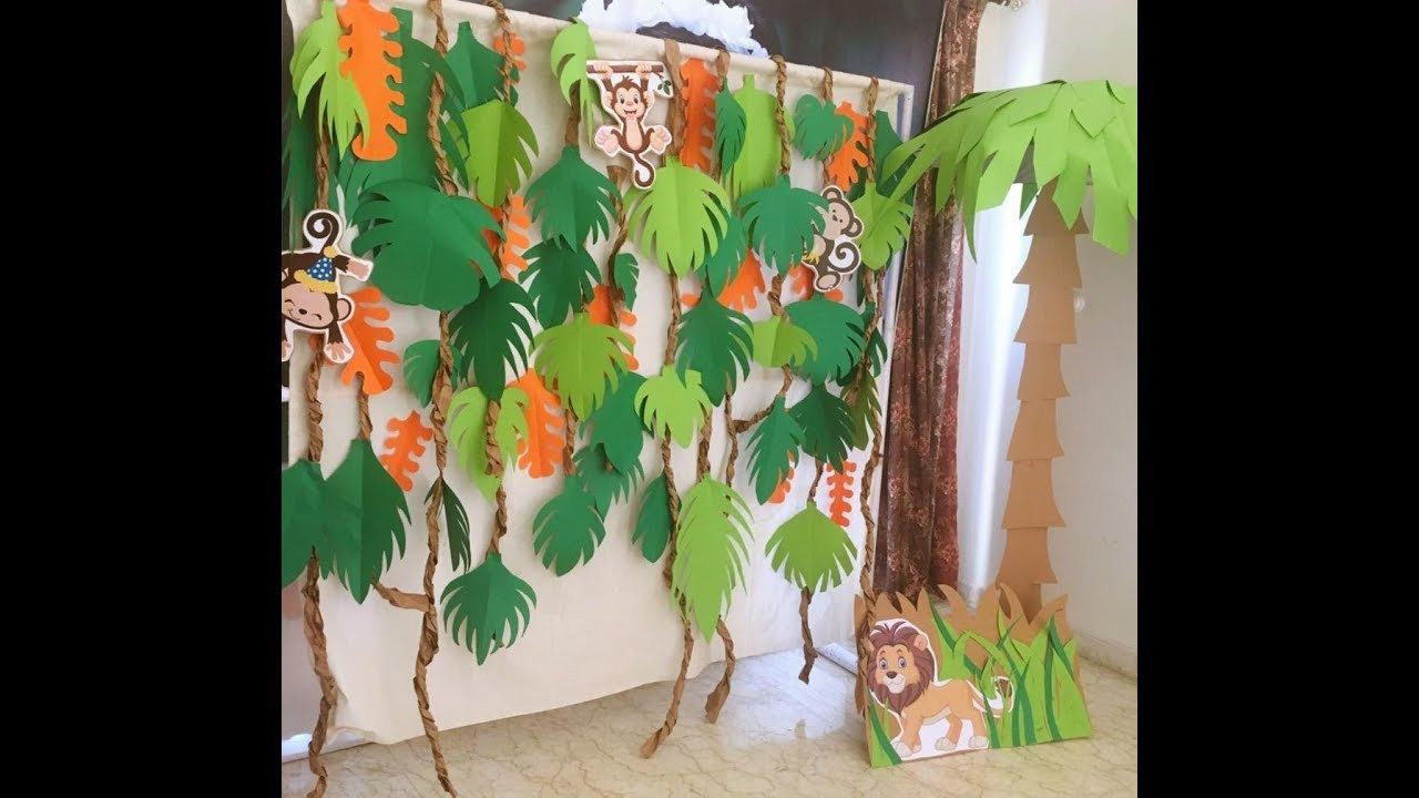 DIY Jungle Theme Decorations
 DIY crafts forest animals theme kids birthday party