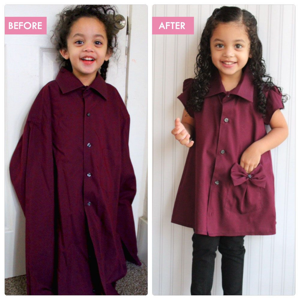 DIY Kids Clothes
 DIY Refashioned Upcycled Adult Work Shirt to Toddler