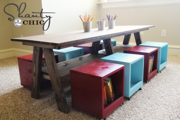 Diy Kids Table And Chairs
 Playroom Kids Table DIY Shanty 2 Chic