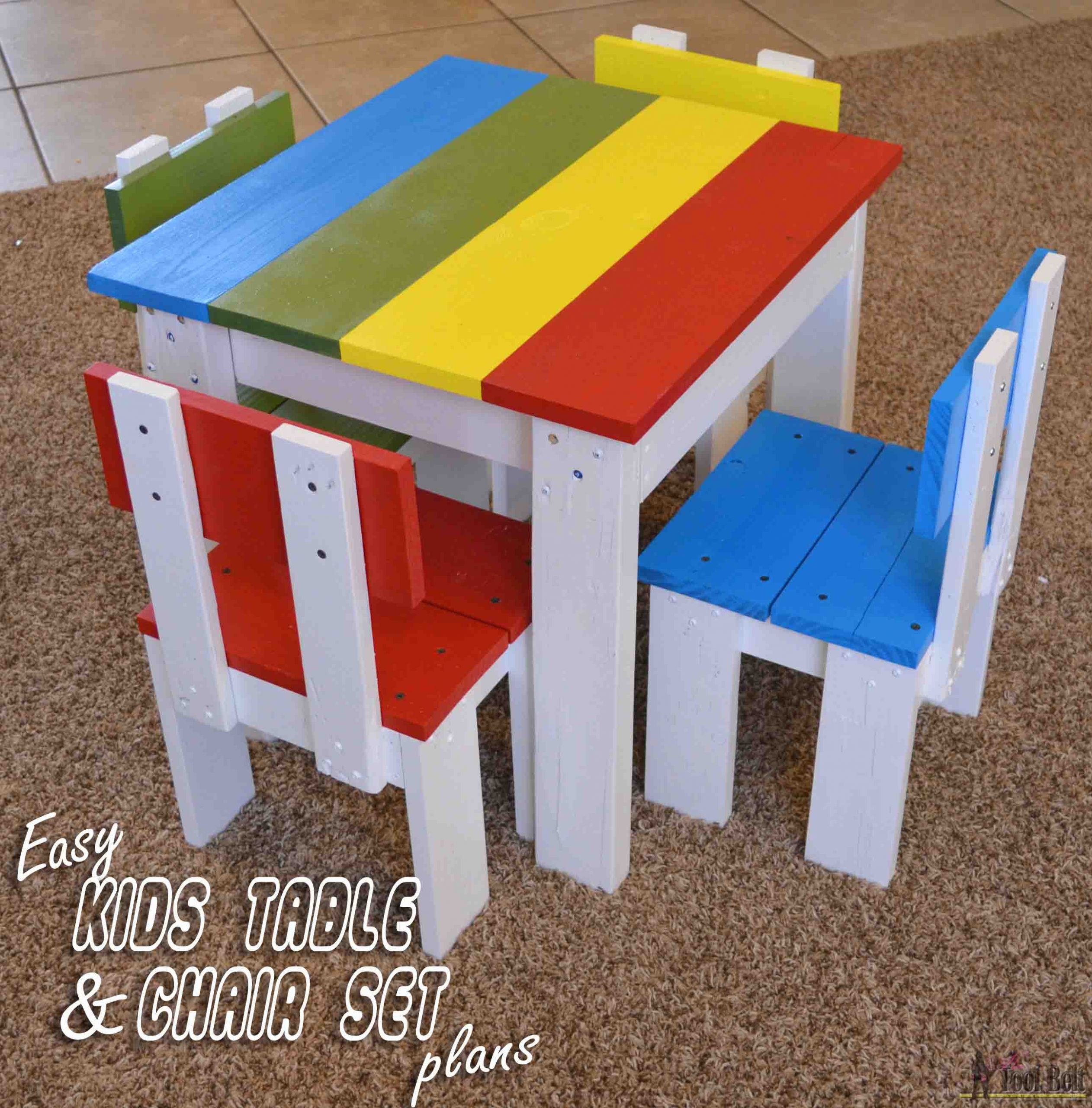 Diy Kids Table And Chairs
 Simple Kid s Table and Chair Set Her Tool Belt