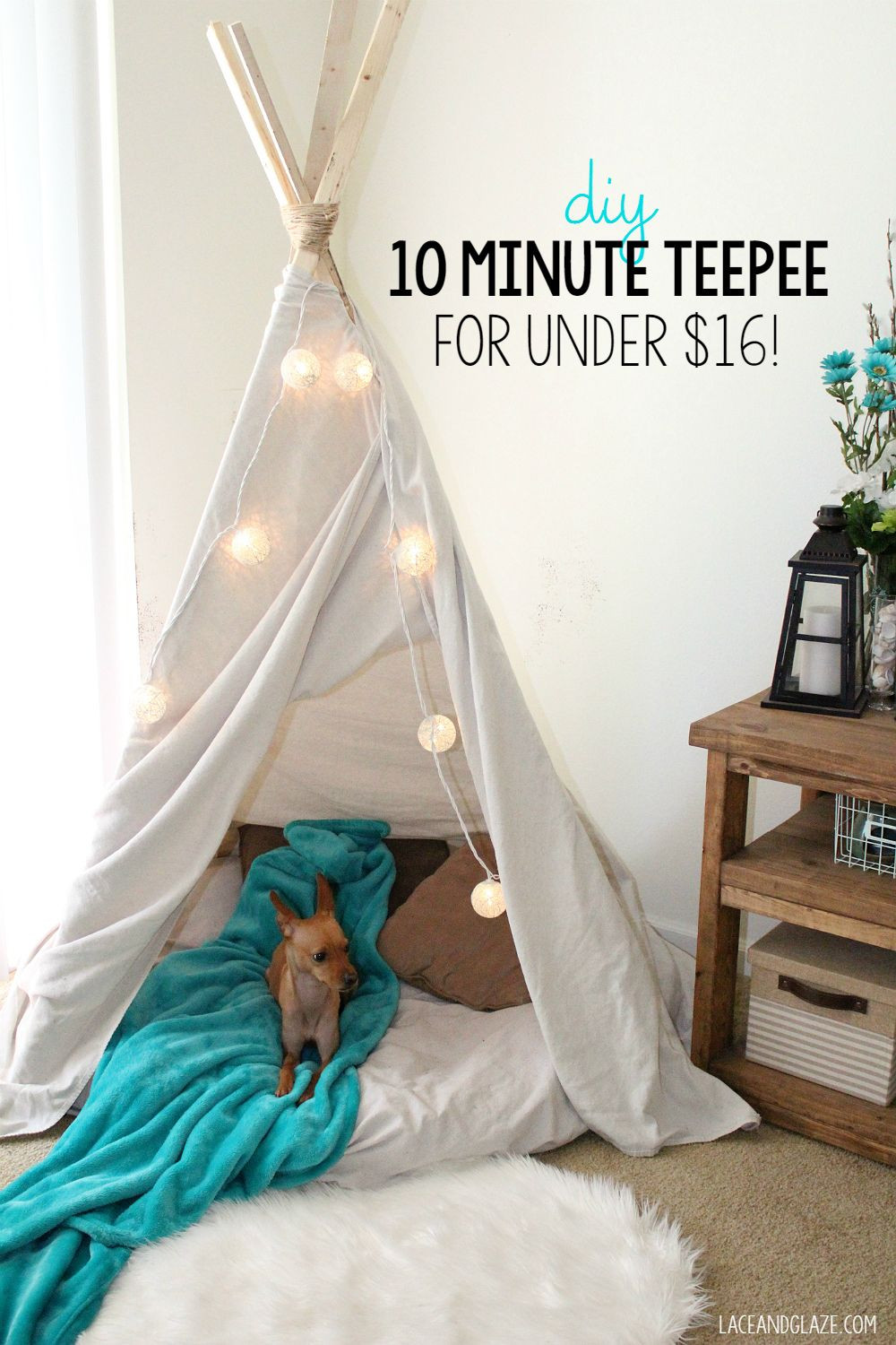 DIY Kids Teepee
 DIY 10 Minute Teepee for Under $16 Emmaline