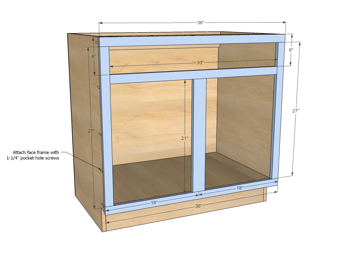 DIY Kitchen Cabinet Plans
 36" Sink Base Kitchen Cabinet Momplex Vanilla Kitchen