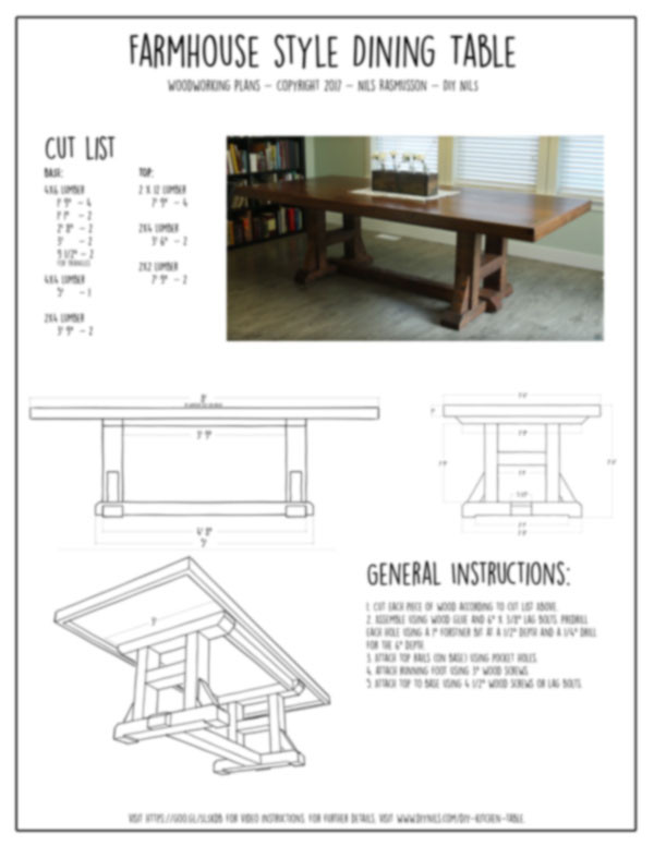 DIY Kitchen Table Plans
 DIY Kitchen Dining Table – Pottery Barn Inspired – DIY