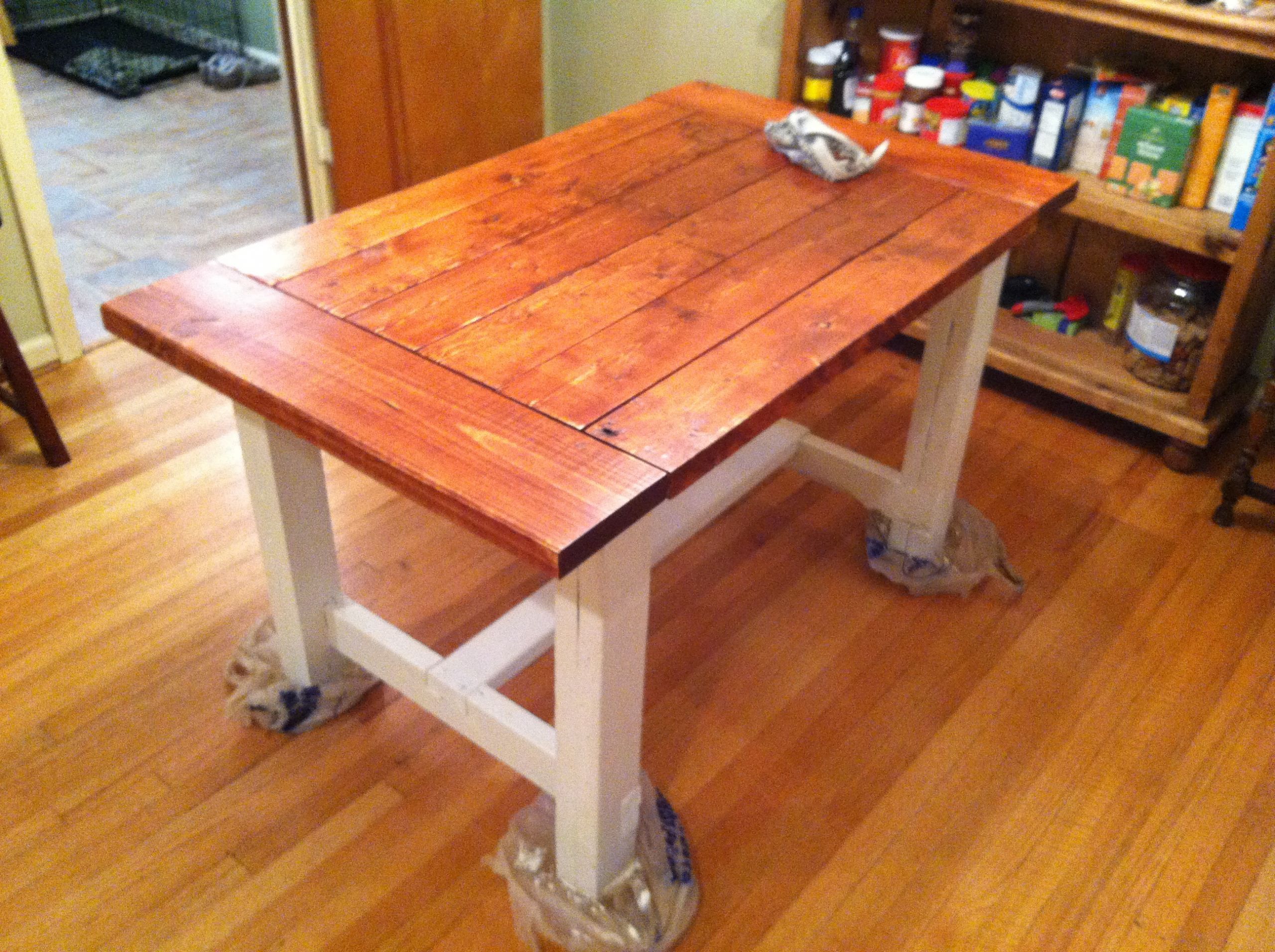 diy kitchen table renovation new top