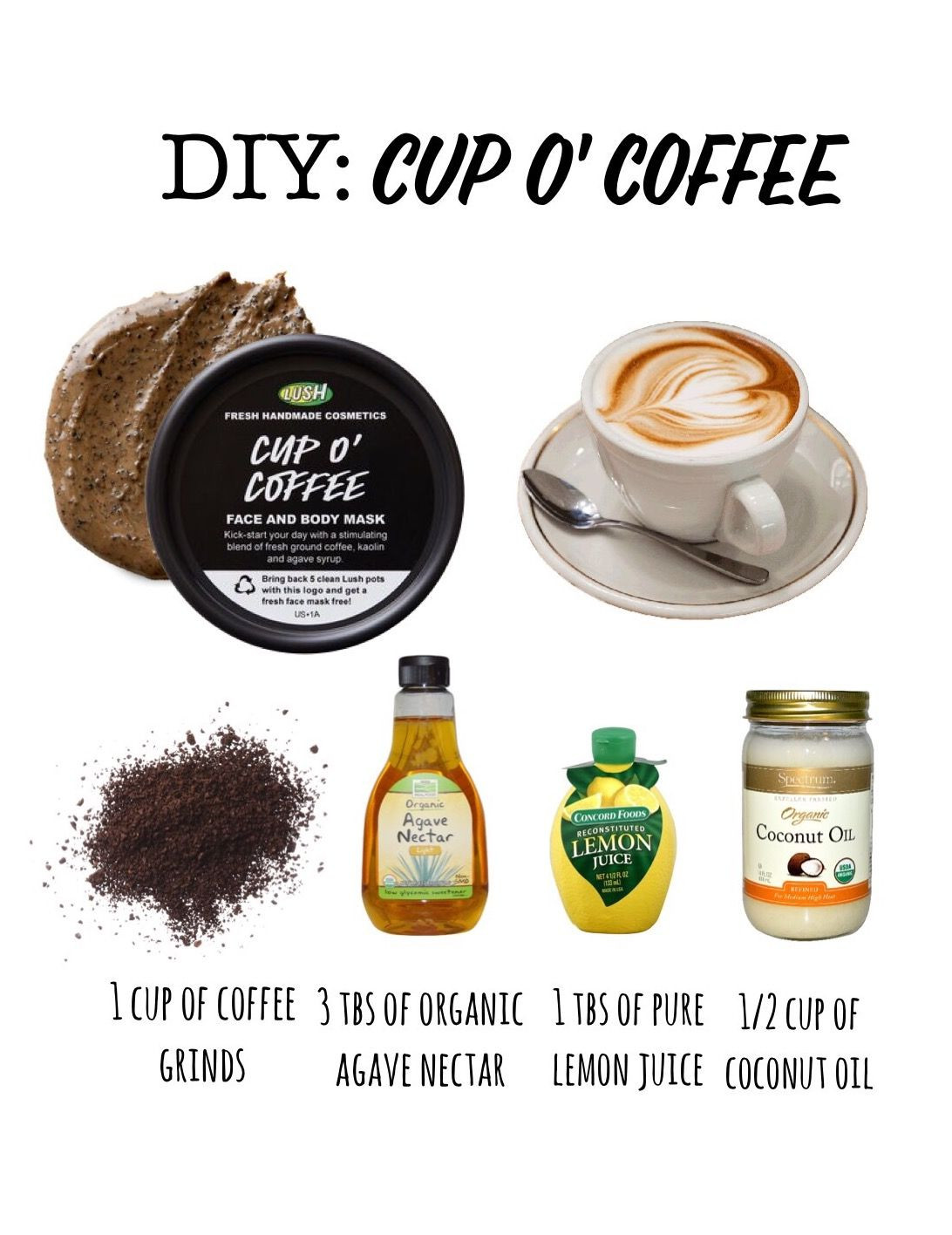 DIY Lush Face Mask
 DIY Lush Cup o Coffee mask Super simple to make and