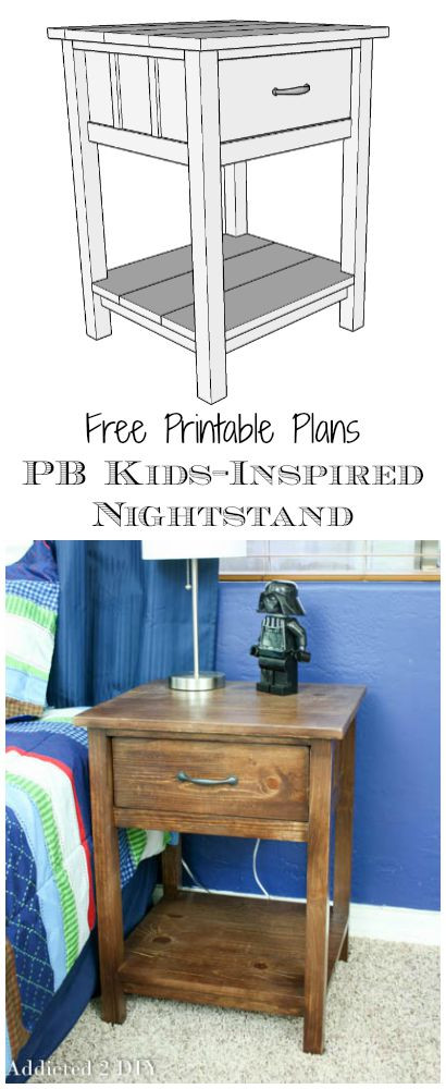 DIY Nightstands Plans
 Printable Plans PB Kids Inspired Nightstand Addicted 2 DIY