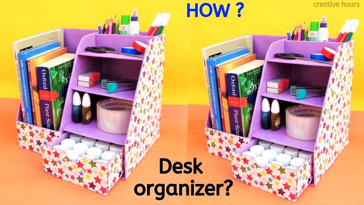 DIY Organizer Box
 DIY How to make Desk Organizer from Cardboard Box