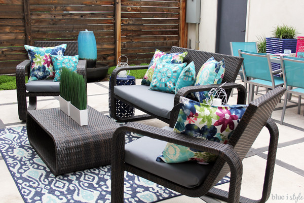 DIY Outdoor Chair Cushions
 diy with style The No Sew Way to Reupholster Outdoor