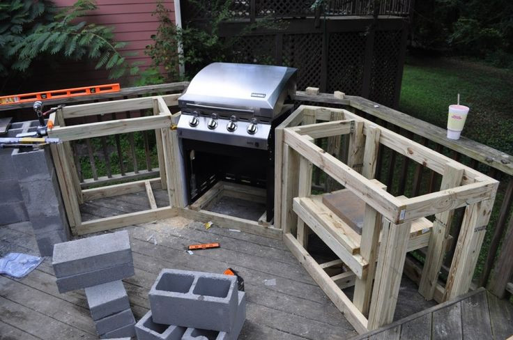 DIY Outdoor Grill Island
 Imposing Outdoor Kitchen Cabinet Frames From Plywood