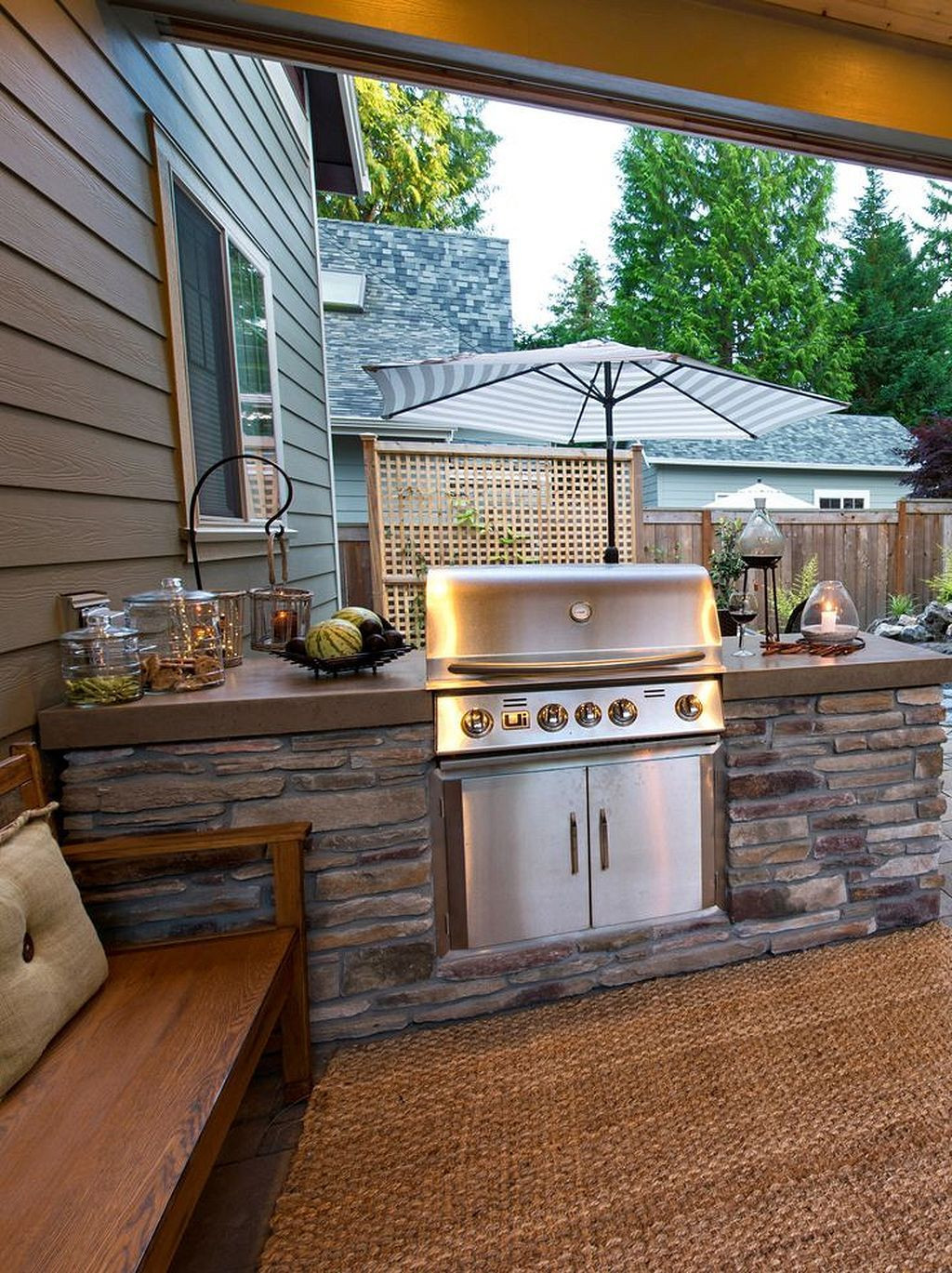 DIY Outdoor Grill Island
 Awesome back patio ideas 7 in 2019