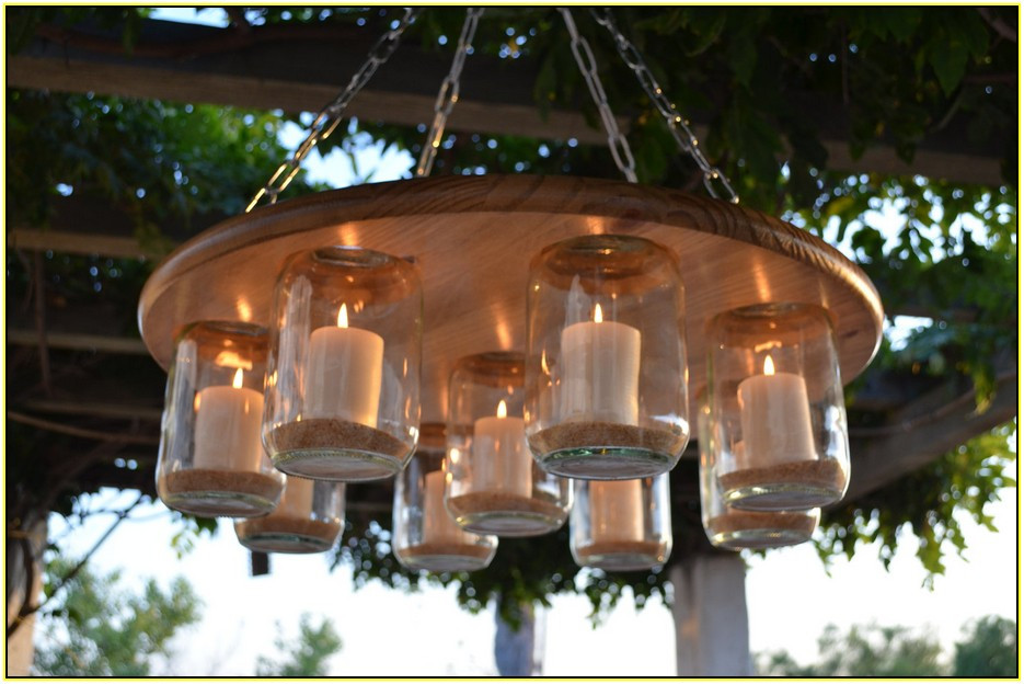 DIY Outdoor Lighting Without Electricity
 Outdoor Candle Chandelier Non Electric