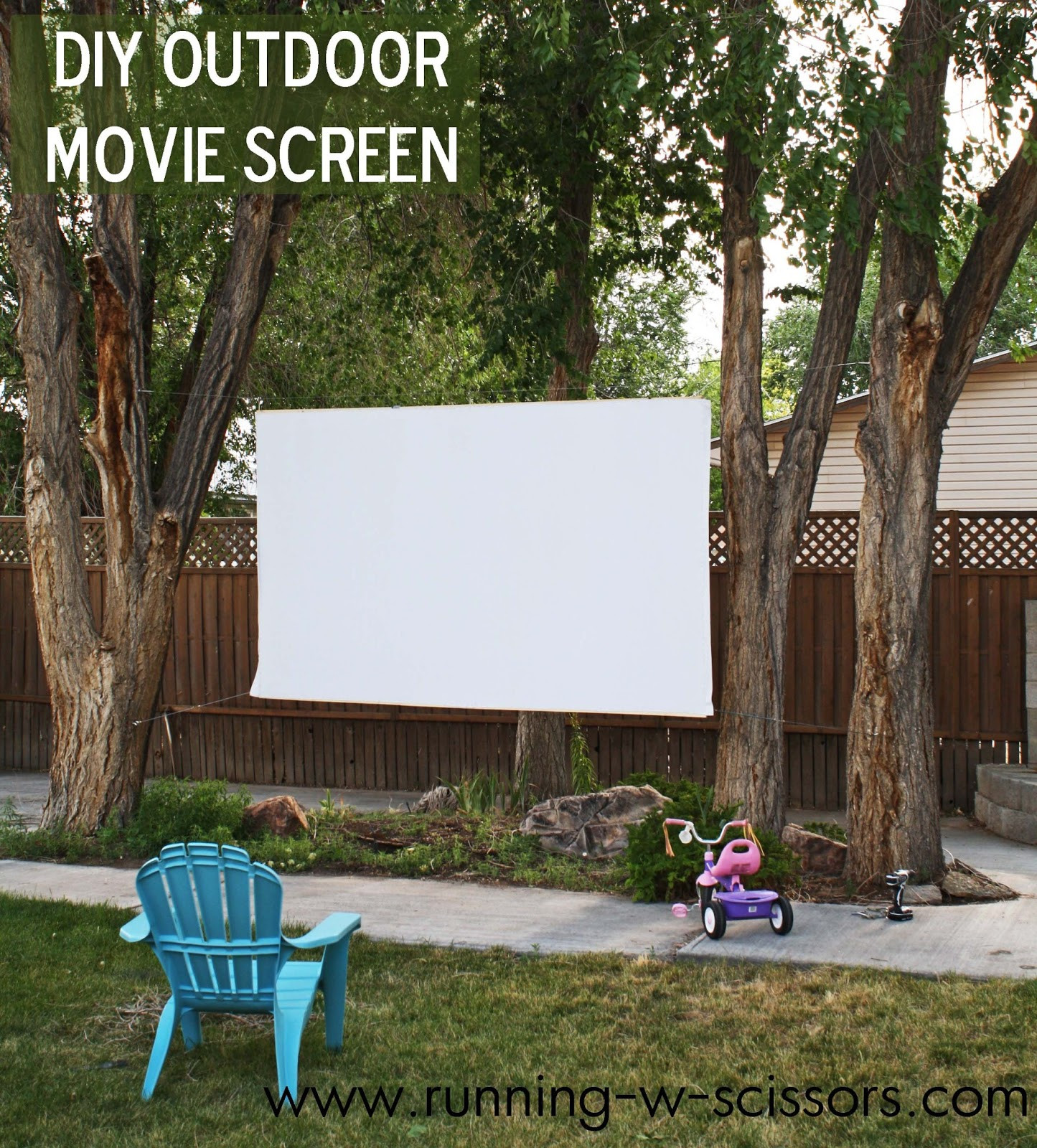 DIY Outdoor Projector Screens
 DIY Outdoor Movie Screen Running With Scissors
